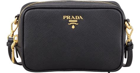 prada saffiano double zip mini crossbody black nero|Prada Saffiano Mini Crossbody Bag, Black (Nero) .